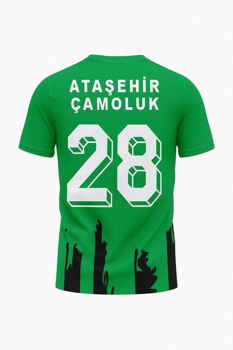 Formanın arka yüzünde Ataşehir Çamoluk yazısı ve forma numarası